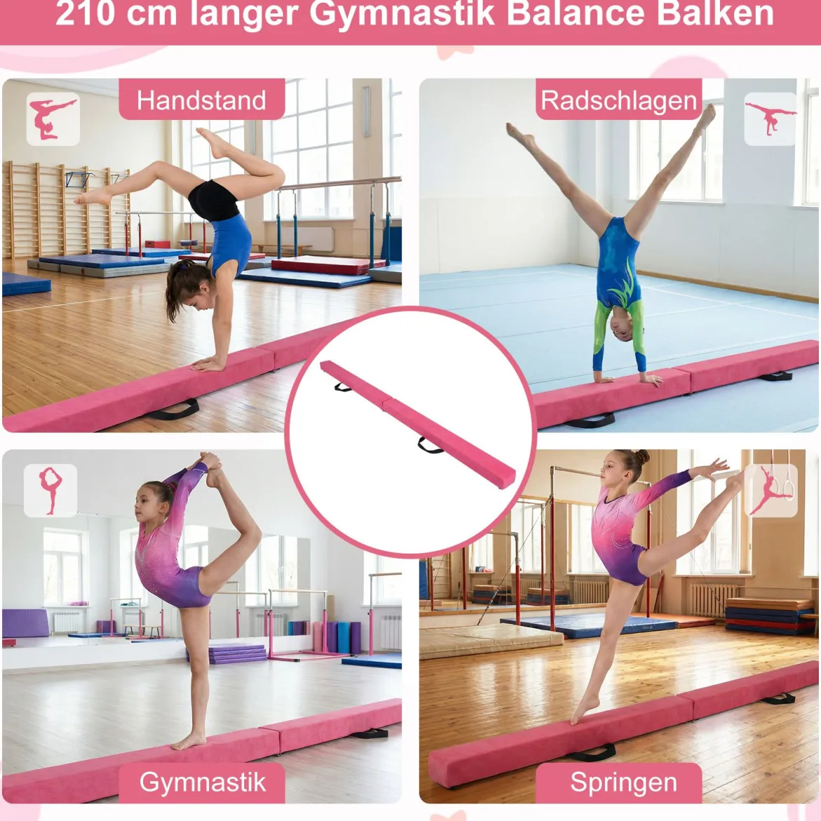2,1M Schwebebalken Gymnastik Training Zusammenfaltbar Strapazierfähig Fitness