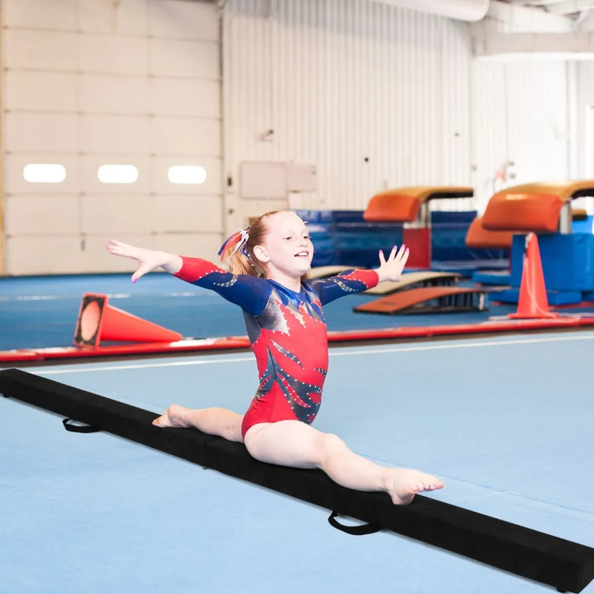 2,1M Schwebebalken Gymnastik Training Zusammenfaltbar Strapazierfähig Fitness