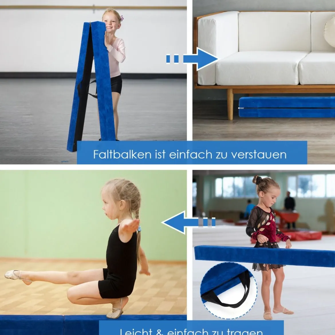 2,1M Schwebebalken Gymnastik Training Zusammenfaltbar Strapazierfähig Fitness