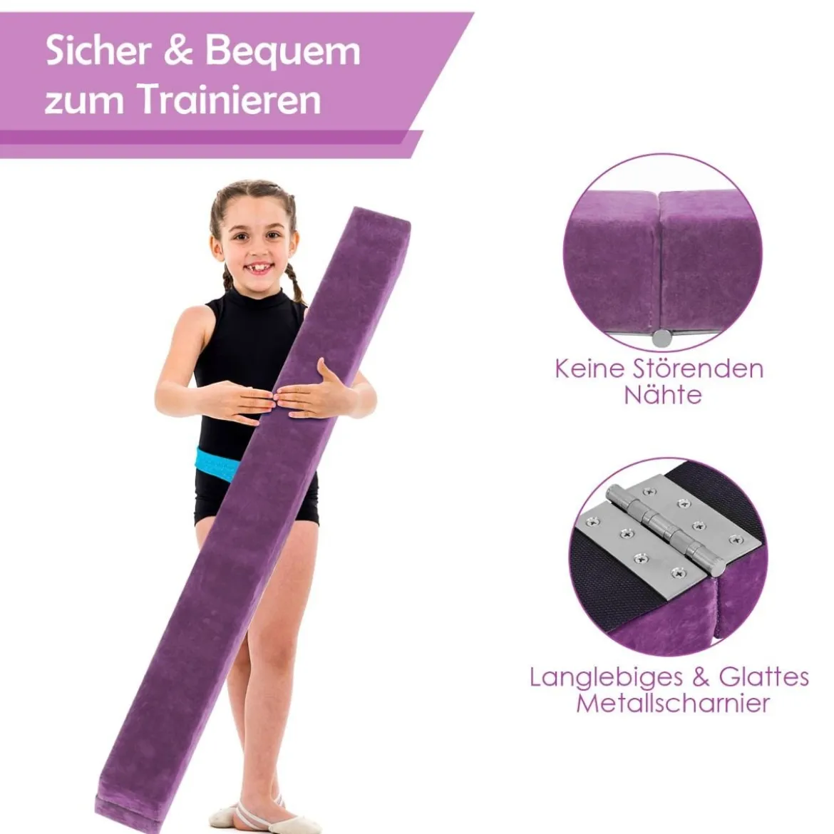 2,1M Schwebebalken Gymnastik Training Zusammenfaltbar Strapazierfähig Fitness