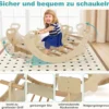 Multifunktionaler Schaukelbogen 4-in-1-Kletterspielzeug aus Holz Montessori-Spielset mit Kletterbogen Natur