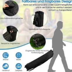 3 m x 3 m Großes Überdachungszelt Partyzelt mit Schrägen Beinen Weiß