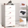Nachtschrank mit 4 Schubladen Nachttisch Kommode mit abnehmbarem Organizer-Tablett Weiß 42 x 32 x 81,5 cm