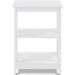 Nachttisch 3 Ablagen Beistelltisch Standregal Allzweckregal Weiß 43 x 40 x 60 cm