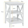 Nachttisch 3 Ebenen Beistelltisch 2 Pack Nachtschrank 40 x 40 x 61 cm Sofatisch Weiß