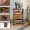 Nachttisch mit Ladestation & Schublade Nachtschrank mit offenen Ablagen 40 x 40 x 55 cm