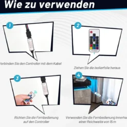 Nachttisch mit LED-Leuchten & 2 Schubladen & Fernbedienung Nachtschrank 45 x 35 x 52cm Grau