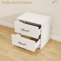 Nachttisch mit 2 Schubladen Kleiner Beistelltisch Nachtschrank Sofatisch Nachtkommode