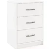 Nachttisch mit 3 Schubladen Nachtschrank für Boxspringbett 38,5 x 28 x 54 cm Weiß