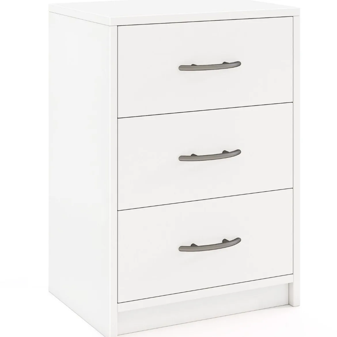 Nachttisch mit 3 Schubladen Nachtschrank für Boxspringbett 38,5 x 28 x 54 cm Weiß