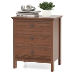 Nachttisch mit 3 Schubladen Nachtschrank für Boxspringbett 56 x 45 x 66 cm Walnuss
