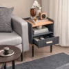 Nachttisch mit Schublade & Offenem Regal Nachtschrank 40 x 35 x 56 cm Grau