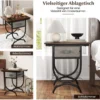 Nachttisch mit Stoffschublade Beistelltisch mit Metallrahmen Sofatisch Nachtkommode 48 x 35 x 53 cm