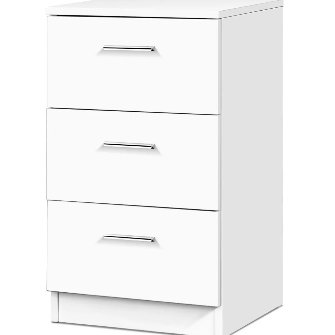 Nachttisch Nachtschrank Schubladenkommode mit 3 Schubkästen Spanplatte 38 x 67 x 35 cm Weiß/Schwarz/Natur