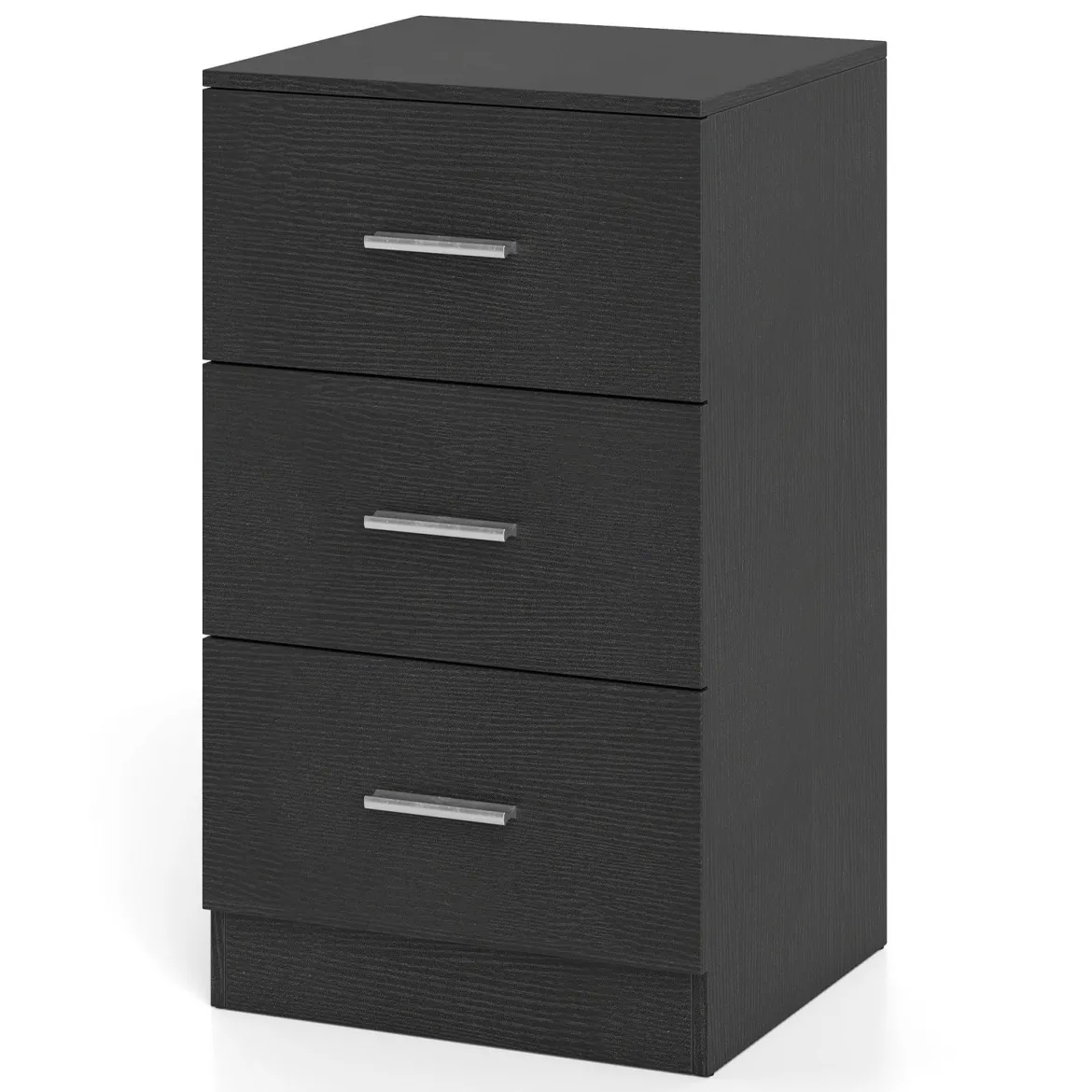 Nachttisch Nachtschrank Schubladenkommode mit 3 Schubkästen Spanplatte 38 x 67 x 35 cm Weiß/Schwarz/Natur