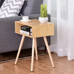 Nachttisch 40 x 30 x 54.5 cm Natur Design Ablagetisch Couchtisch