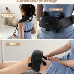 Nackenmassagegerät & Schulter Massagegerät 4D Kneten Shiatsu Massagemaschine mit 2 Wärmestufen