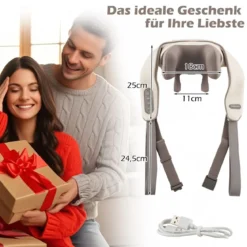 Nacken & Schulter Massagegerät 4D Shiatsu Rückenmassagegerät mit Tiefengewebekneten Beige