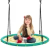 Nestschaukel Ø100cm Spinnennetz Kinderschaukel Baumschaukel Spinnennetz-Rundseil-Rundschaukel Grün