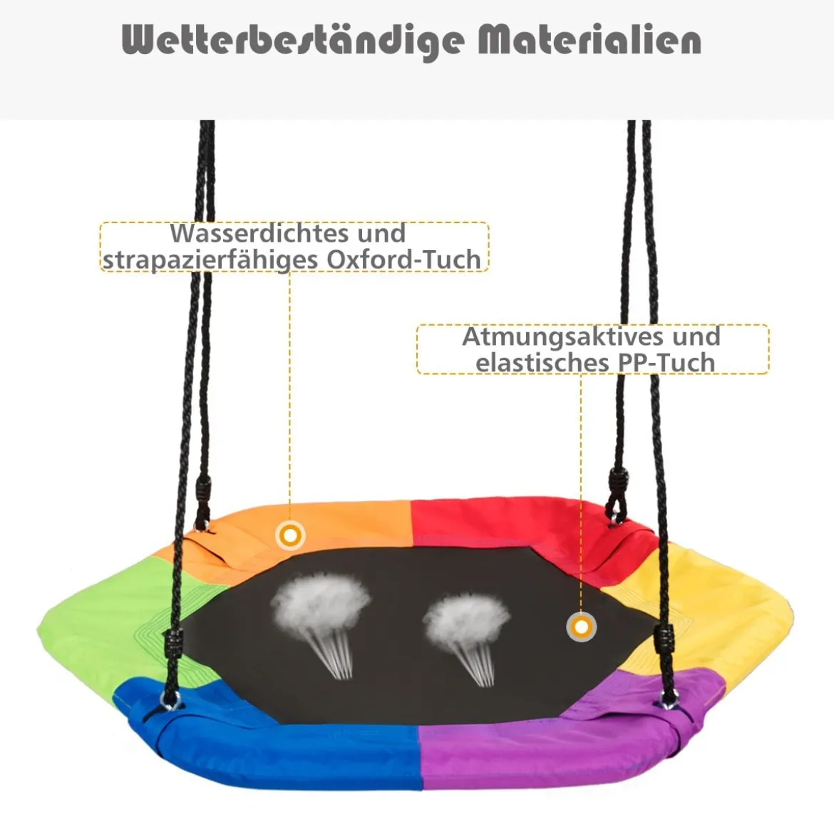 Nestschaukel Kinder Baumschaukel Hängeschaukel Tellerschaukel 94x84cm 150kg Tragkraft