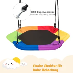Nestschaukel Kinder Baumschaukel Hängeschaukel Tellerschaukel 94x84cm 150kg Tragkraft