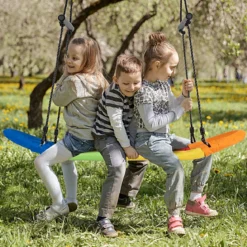 Nestschaukel Kinder Baumschaukel mit 100-160cm verstellbaren Seil Hängeschaukel Bunt 123 x 45cm