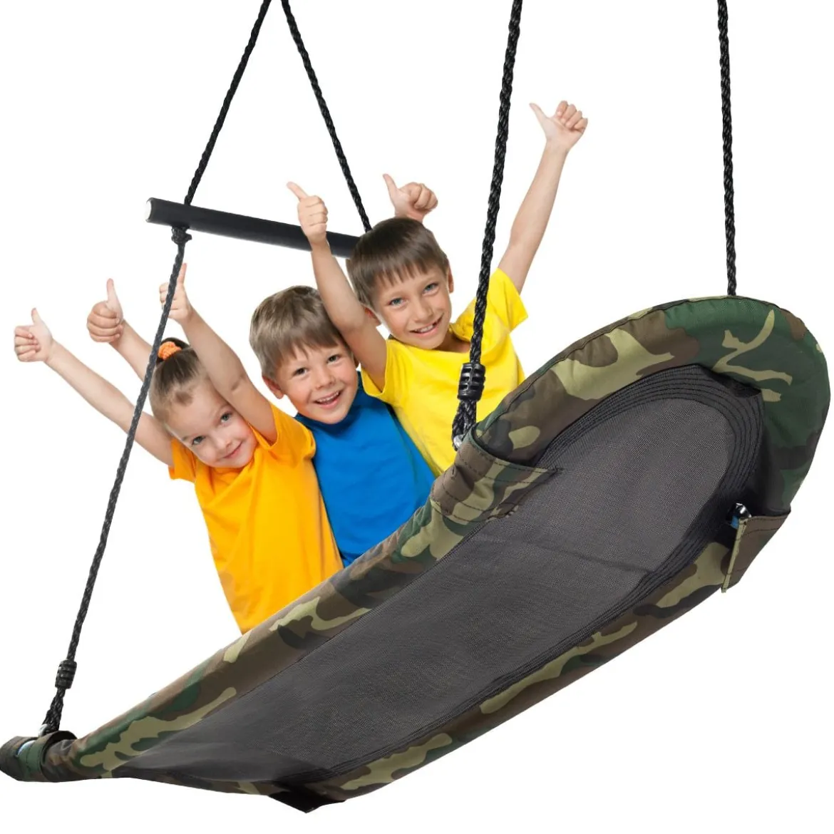 Nestschaukel Kinder Baumschaukel mit 100-160cm verstellbaren Seil Hängeschaukel 150kg Tragkraft 123x45cm