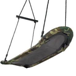 Nestschaukel Kinder Baumschaukel mit 100-160cm verstellbaren Seil Hängeschaukel 150kg Tragkraft 123x45cm