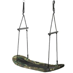 Nestschaukel Kinder Baumschaukel mit 100-160cm verstellbaren Seil Hängeschaukel 150kg Tragkraft 123x45cm