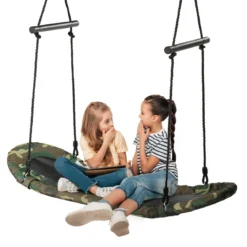 Nestschaukel Kinder Baumschaukel mit 100-160cm verstellbaren Seil Hängeschaukel 150kg Tragkraft 123x45cm