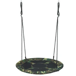 Nestschaukel Kinderschaukel Baumschaukel Rundschaukel 100-160cm Seil Tarngrün