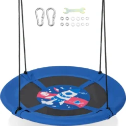 Nestschaukel Kinderschaukel Baumschaukel Hängeschaukel Ø 100 cm Blau-Rakete