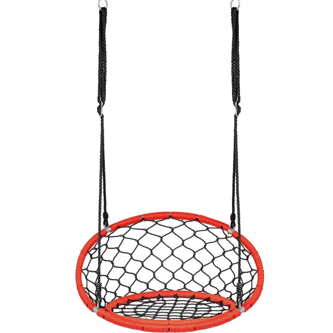 Netz-Schaukel Baumschaukel-Set Netz-Hängeschaukel mit verstellbaren Seilen und stabilem Stahlrahmen Orange