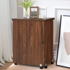 Nähmaschinentisch Zusammenklappbarer Nähtisch mit Ablagefächern 118,5 x 40 x 79,5 cm