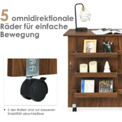 Nähmaschinentisch Zusammenklappbarer Nähtisch mit Ablagefächern 118,5 x 40 x 79,5 cm