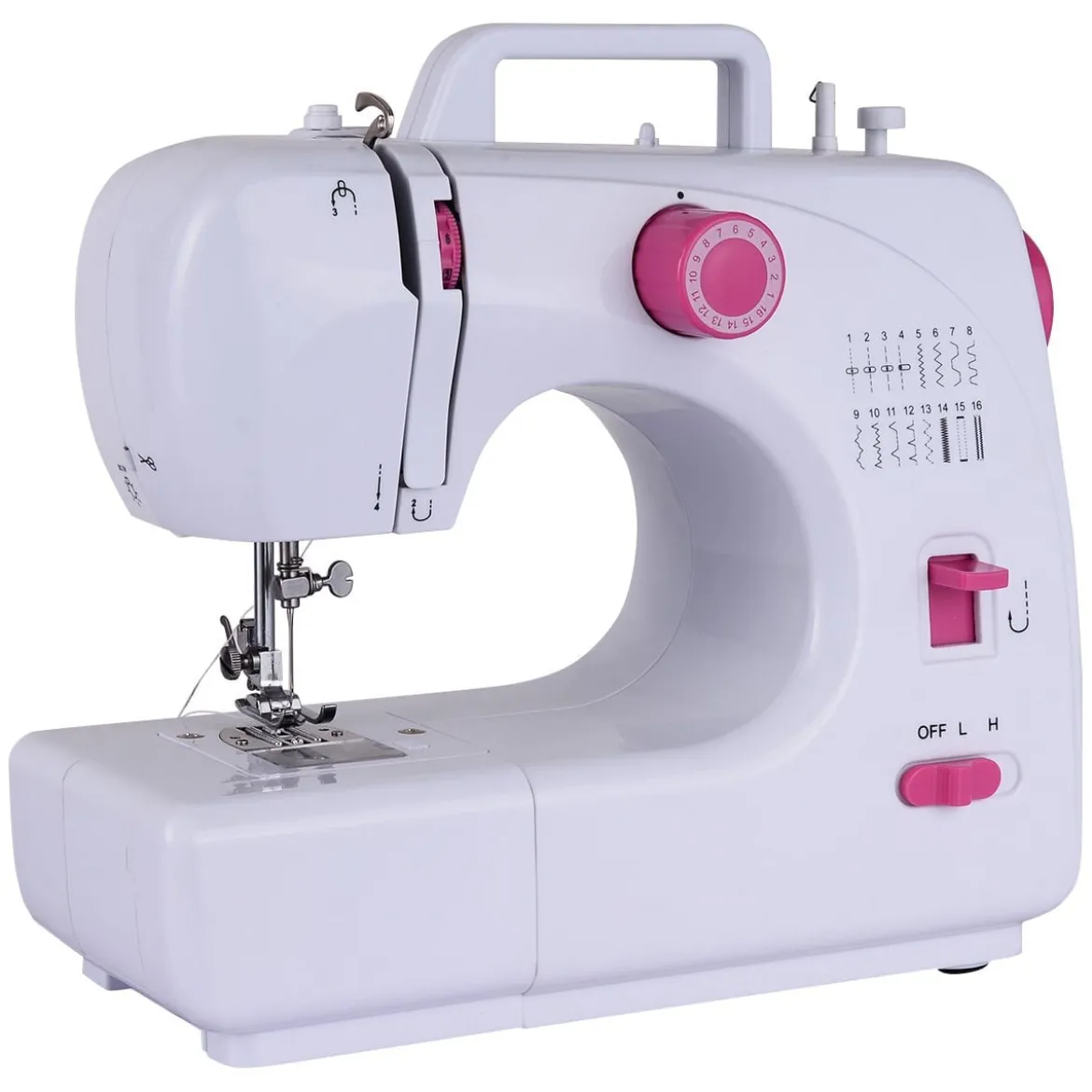 Nähmaschine tragbar Mini-Elektro-Stickmaschine mit 16 Nähfuntkionen 30,5x12x25cm