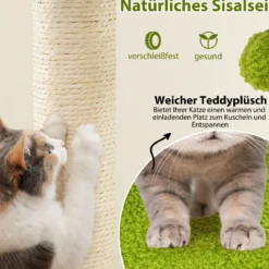 Niedlicher Katzenbaum für erwachsene Katzen mehrstufiger Katzenturm mit künstlichen Blättern Grün