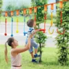 Ninja-Hindernis-Set für Kinder Slackline mit 7 Hindernissen verstellbaren Schnallen Baumschutz 100kg Tragkraft