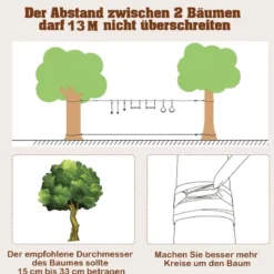 Ninja-Hindernis-Set für Kinder Slackline mit 7 Hindernissen verstellbaren Schnallen Baumschutz 100kg Tragkraft