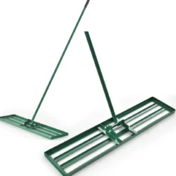 Nivellierrechen mit Ergonomischem Griff Robustes Rasenwerkzeug Levelingrake Flächenebner 106 x 25 cm