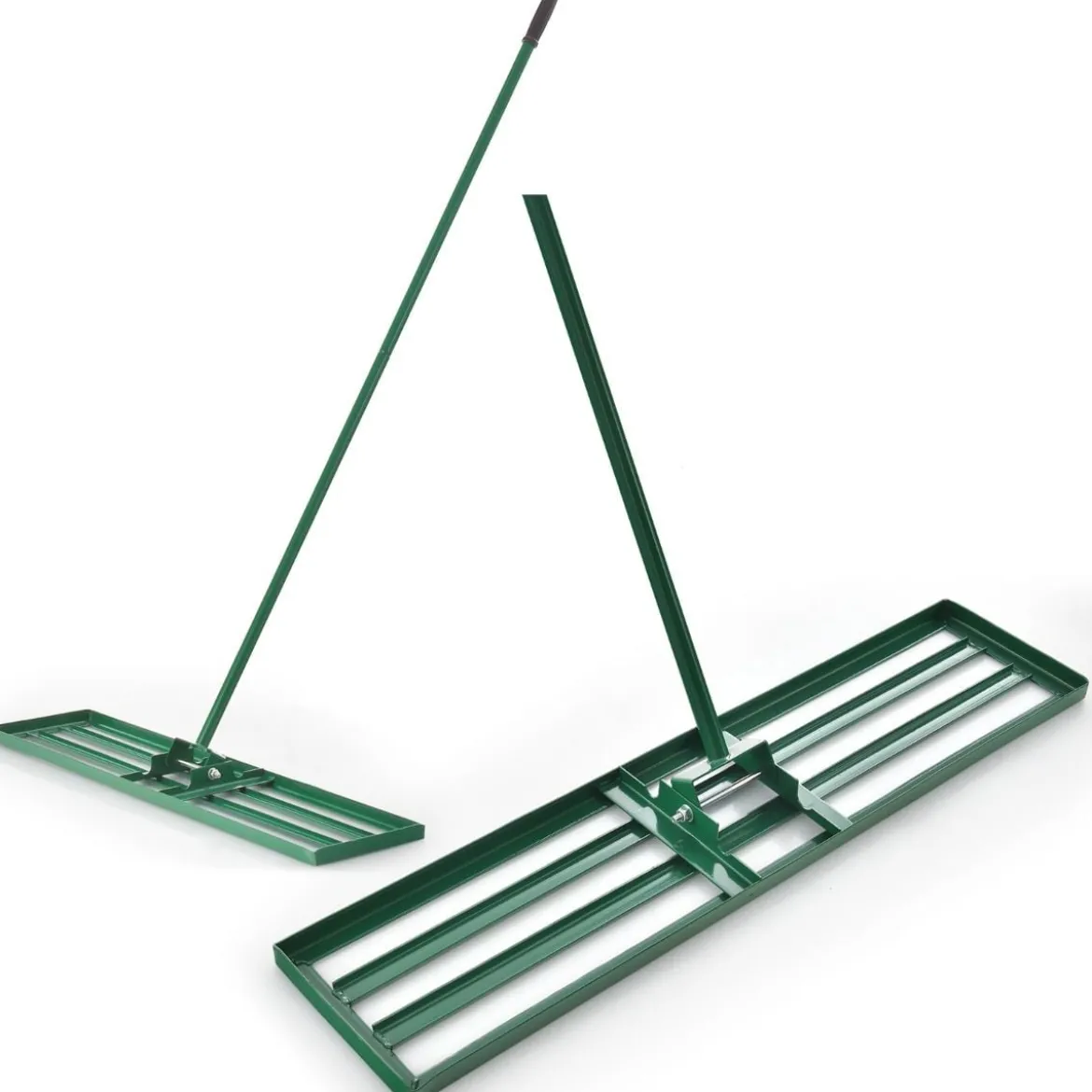 Nivellierrechen mit Ergonomischem Griff Robustes Rasenwerkzeug Levelingrake Flächenebner 106 x 25 cm