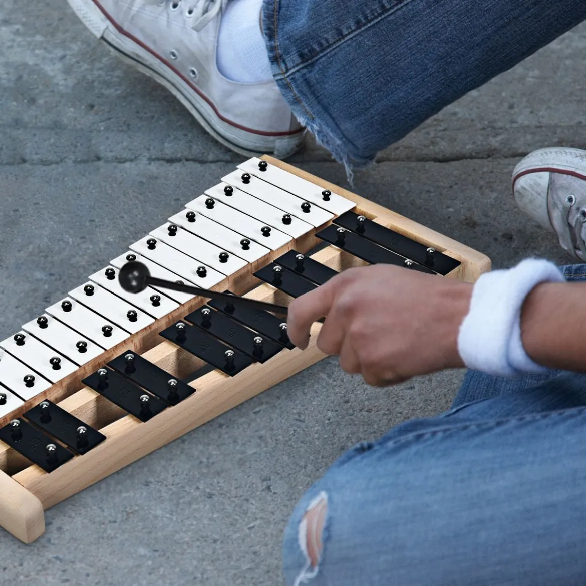 27 Noten Xylophon mit 2 Schlägeln & Tragetasche Glockenspiel Handpercussion Percussion