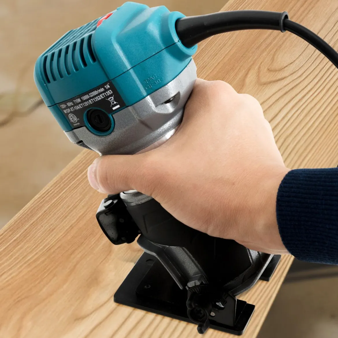 Oberfräse Kantenfräse elektrische Handfräse Fräsmaschine 4 verschiedenen Sockeln
