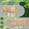 Outdoor-Bank aus Tannenholz mit klappbarem Mitteltisch Gartenbank für 2–3 Personen mit Rückenlehne & Armlehnen Natur