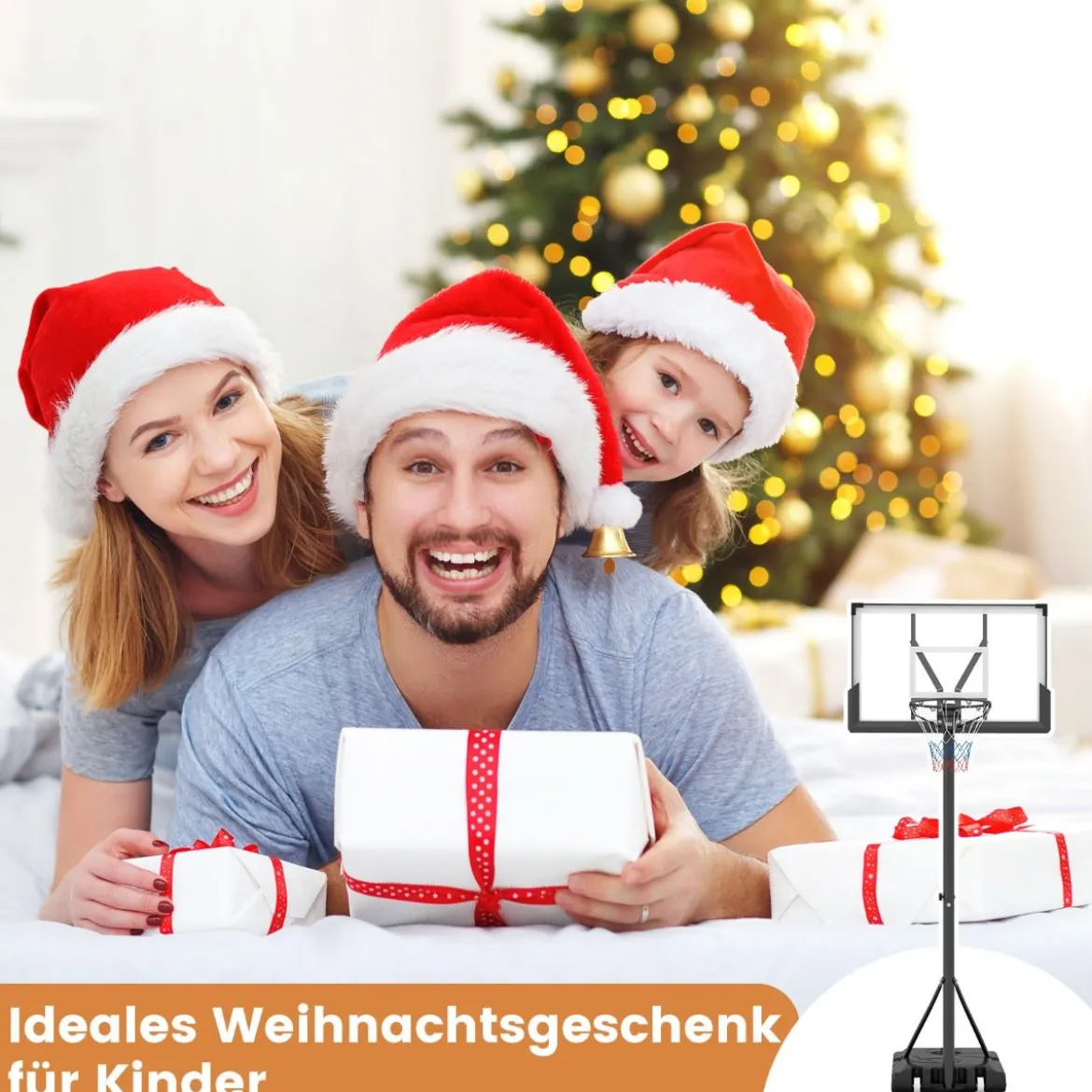 Outdoor Basketballkorb mit Ständer & Gewichtssack & 2 Netzen Basketballständer