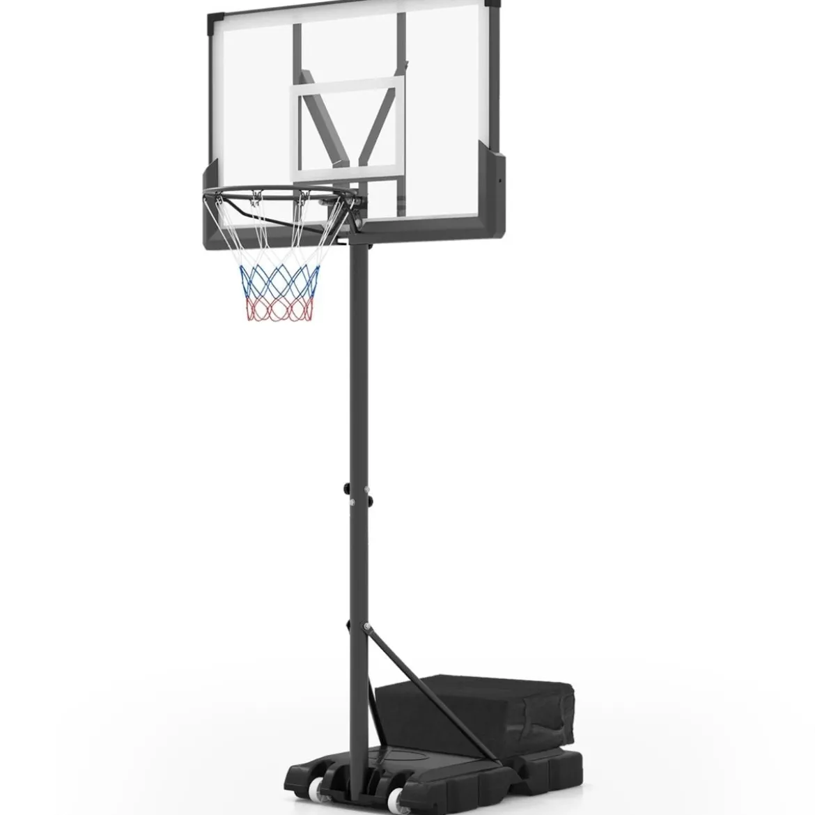 Outdoor Basketballkorb mit Ständer & Gewichtssack & 2 Netzen Basketballständer