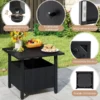 Outdoor Beistelltisch mit Ø48 cm Schirmloch Gartentisch mit 2 Sandsäcken Balkontisch