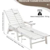 Outdoor Chaise Lounge Chair Terrasse HDPE Liegestuhl Rückenlehne Verstellbarer Weiß