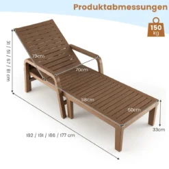 Outdoor-Gartenliege Terrassenliege aus PP für Garten Natur