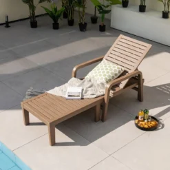 Outdoor-Gartenliege Terrassenliege aus PP für Garten Natur